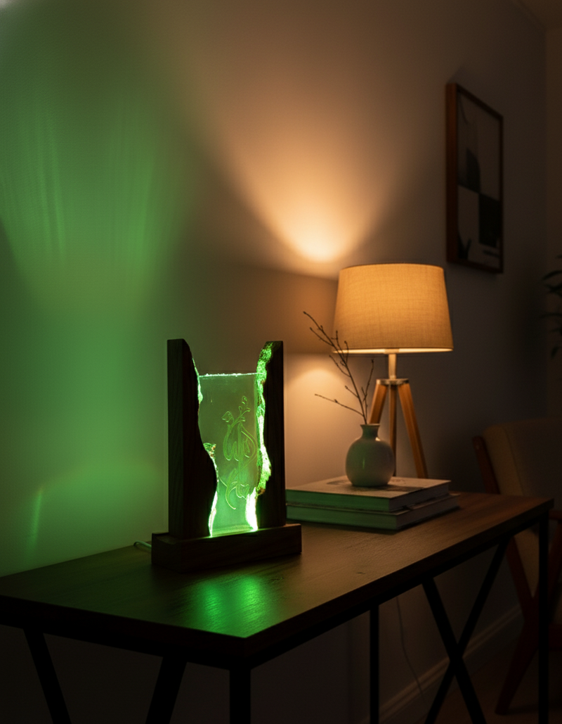 Reyzlin handcrafted Islamic gift displayed beautifully in home, symbolizing art and devotion.